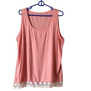 2/$8 Women’s tank blouse with lace hem